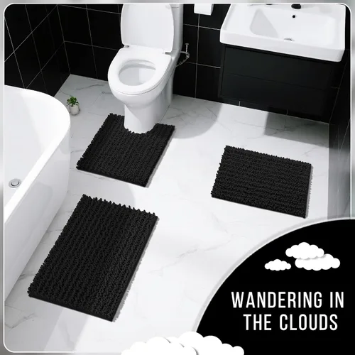 Miniatura 6 de Yimobra - Juego de alfombras de baño de 2 piezas - Alfombra de baño de felpa de lujo extra gruesa de secado rápido, antideslizante súper absorbente