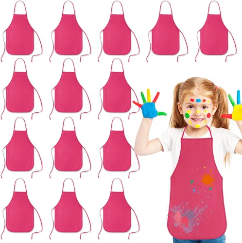 Miniatura 15 de KUUQA 16/24/30/36/40Pcs Delantal para pintar para niños, delantal de pintura para niños, delantal de arte para niños para suministros de pintura