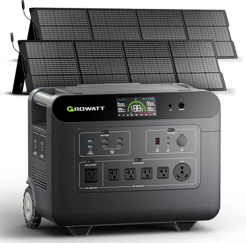 Miniatura 10 de GROWATT Estación de energía portátil de 3600 Wh, generador solar eléctrico HELIOS 3600 para uso doméstico, expandible a salida de CA de 240 V/7200