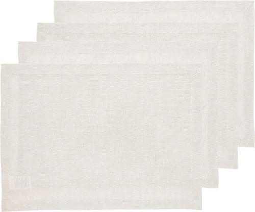 Miniatura 43 de Solino Home Athena - Juego de 4 manteles individuales cuadrados de lino natural claro de 14 x 14 pulgadas, manteles individuales 100 % lino puro