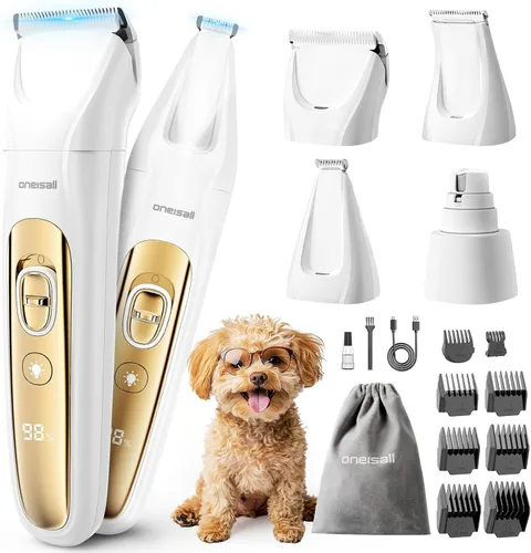 Miniatura 9 de Cortaúñas para perros con luz LED oneisall, kit de aseo para perros inalámbrico 2 en 1, cortaúñas para mascotas de 2000mAh, recortador de patas