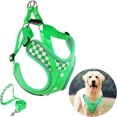 Miniatura 9 de Arnés para perro con juego de correa, arneses para cachorros con acolchado transpirable para entrenamiento y carrera de perros pequeños (XS, gris)