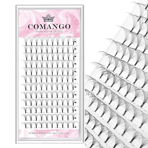 Miniatura 44 de CoMango Extensiones de pestañas de volumen 3D/4D/5D/6D/10D, grosor de 0.003 in, rizo C/D, tallo corto de 0.315-0.591 in, extensiones de pestañas