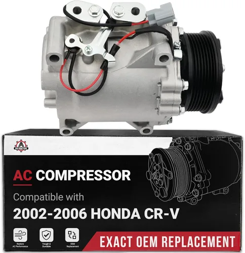 Compresor de CA Honda CRV - Compatible con vehículos Honda CR-V 2002-2006, 2.4L - Reemplaza al compresor de aire acondicionado HVAC 10663AC,
