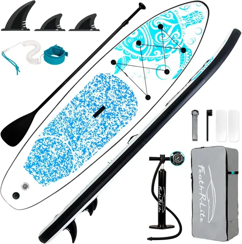 Miniatura 11 de FEATH-R-LITE Tabla de paddle surf inflable ultraligera de 10 pies x 30 pulgadas/10 pies 6 pulgadas x 33 pulgadas, para todos los niveles