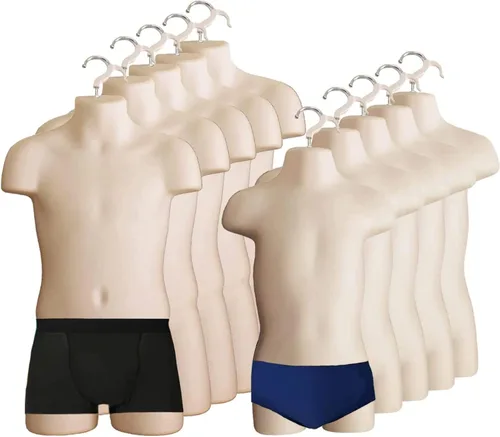 Miniatura 11 de Maniquí de inyección de plástico para torso y gancho para colgar en forma de torso para niños pequeños y niños (color negro, juego de 1)