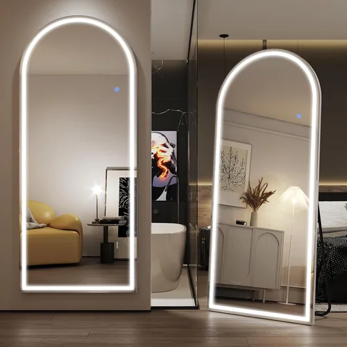 Miniatura 13 de Antok Espejo LED de longitud completa con luz, espejo iluminado de cuerpo completo de 56 x 20 pulgadas con soporte, regulable y iluminación de 3