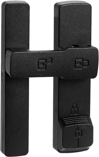 Miniatura 9 de INIRET Cerradura de puerta de granero negro mate de 180 grados, herrajes para puerta abatible, cerradura de puerta de aleación de zinc, protege