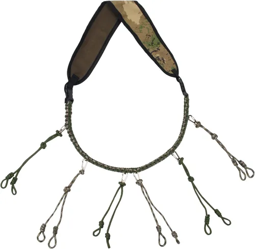 Windspeed Duck Call - Cordón de paracaídas trenzado a mano con 12 bucles ajustables y 6 hebillas, cordón de caza de grado militar para depredador al