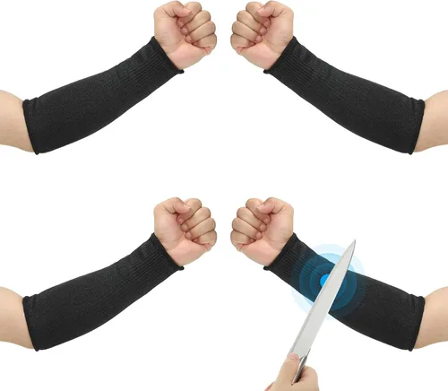 Miniatura 12 de PATIKIL Mangas protectoras de seguridad para brazo resistente a los cortes Mangas de antebrazo Manga HPPE Nivel 5 Protección para piel fina y Gris