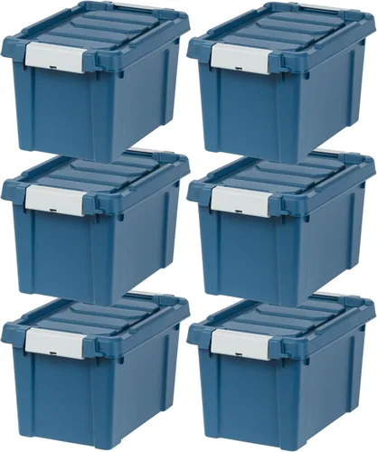 Miniatura 19 de IRIS USA - Contenedores de almacenamiento con tapa de 20 galones, 6 unidades - Hechos en EE. UU., contenedores apilables resistentes, con tapa
