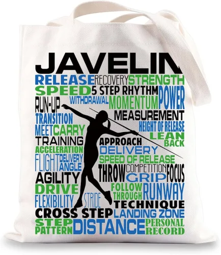 BWWKTOP Javelin Throwers Tote Bag Javelin Lanzadores Regalos de Lanzamiento de Pista y Campo Regalos Javelin Atletas Bolso de hombro