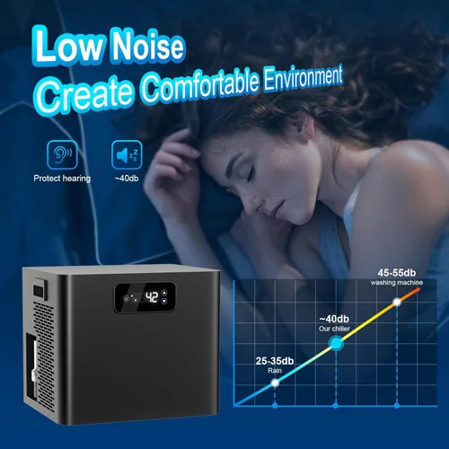 Miniatura 4 de Enfriador de baño de hielo para inmersión en frío, enfriador de inmersión en frío de 1/3 HP con bomba y filtro incorporados, mangueras aisladas