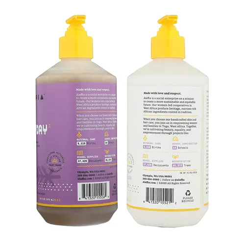 Miniatura 3 de Alaffia Champú y acondicionador, lavanda – EveryDay Shea Sulfate-Free Shampoo y acondicionador Set con manteca de karité y aceite de coco, 16 oz Ea