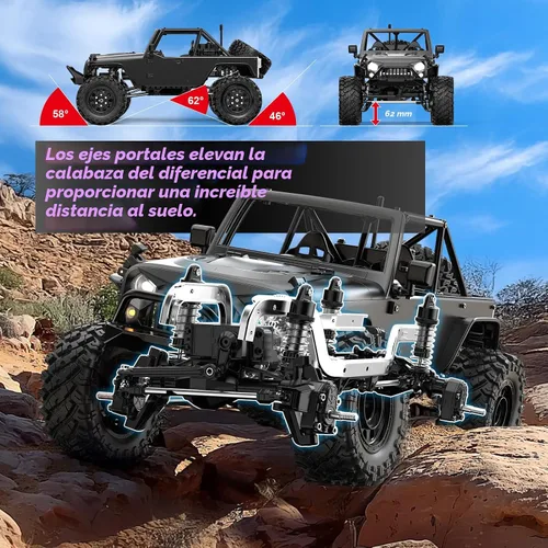 Miniatura 2 de HYPER GO H12Y 1/12 RC Rock Crawlers sin escobillas 4X4 para adultos, camiones RC todo terreno con ejes portal, impermeables con estuche de metal