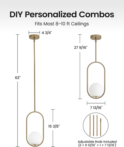 Miniatura 3 de Yunnix Lámparas colgantes para isla de cocina, lámparas colgantes, moderna lámpara colgante de cristal de bronce champán, lámpara de mediados