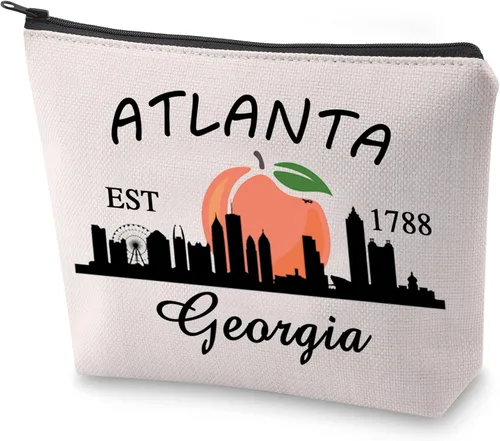 BLUPARK Georgia Pride Bolsa de cosméticos Georgia State Gift Atlanta Est 1788 Georgia Bolsa de maquillaje Atlanta Regalo de viaje, Atlanta Est