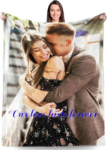 Miniatura 13 de Regalos personalizados para novio, novia, regalo personalizado para marido y esposa, mantas personalizadas con imágenes, manta de fotos