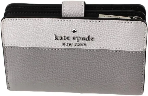Miniatura 2 de Kate Spade New York Staci - Cartera plegable compacta mediana con bloques de color (Nimbus Grey), Cartera plegable
