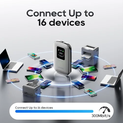 Miniatura 4 de Punto de acceso móvil portátil – eSIM Global WiFi Hotspot, no se necesita tarjeta SIM/contrato, 16 dispositivos, más de 180 países, enrutador