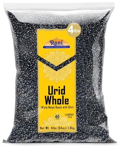 Miniatura 31 de Rani Organic Urid/Urad Entero Negro (frijoles mate con piel) Lentejas indias 32oz (2 libras) Tarro PET de 32.03 oz ~ Todo natural Vegano Apto