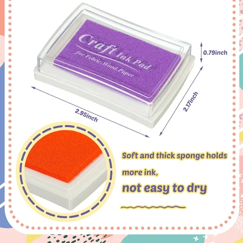 Miniatura 4 de Jexine 40 almohadillas de tinta para sellos, colores para manualidades, almohadillas de tintas de dedo, almohadilla de sello lavable para sellos
