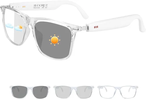Miniatura 8 de GenXenon Lentes inteligentes Bluetooth para hombres y mujeres, bloqueo de luz azul y fotocromáticos con altavoz, lentes de sol manos libres/música