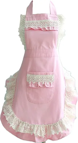 Hyzrz Encantador Delantal Ajustable para el Hogar y el Trabajo, Delantal para Pasteles de Cocina, para Mujeres y Niñas, con Bolsillo, para Regalo,
