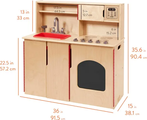 Miniatura 2 de Chef's Station - Juego de cocina para niños, juego de madera, natural