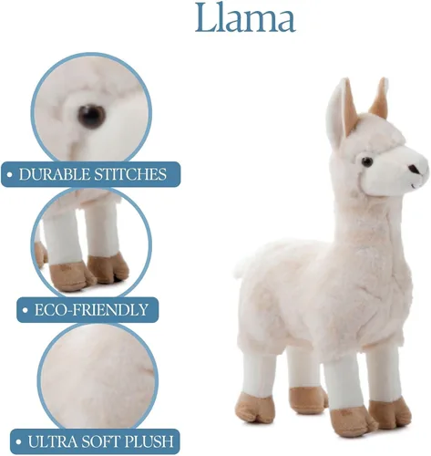 Miniatura 9 de The Petting Zoo Animal de peluche de llama, regalos para niños, animales salvajes del zoológico Onez, juguete de peluche de llama de 12 pulgadas
