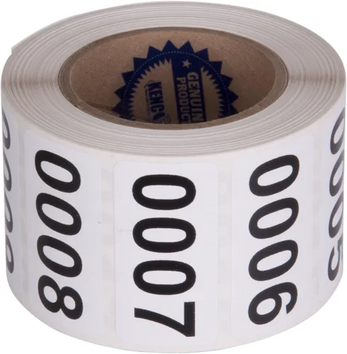 Miniatura 12 de Kenco - Etiquetas numeradas consecutivamente, vinilo duradero, autoadhesivas, medidas: 2 x 1 pulgada (rollo 4501-5000)