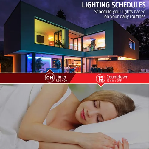 Miniatura 2 de Energizer Smart WiFi - Tira de luz LED regulable multicolor y blanco brillante de 6.5 pies