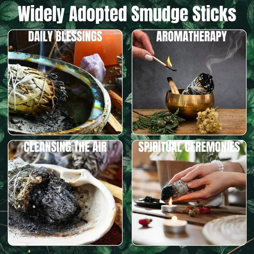 Miniatura 6 de SOUL STICKS Paquete de 3 barras de salvia blanca floral con flores para limpiar el hogar, meditación, yoga, curación y manchas, California de origen