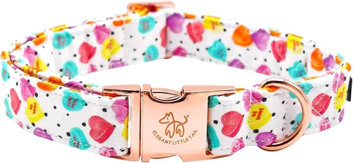 Miniatura 46 de Elegant little tail Collar para perro de Pascua, collar de perro con estampado de huevos de conejo, collar para mascotas, collar rosa para perros