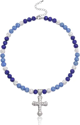 Miniatura 23 de Collar de béisbol – Collar de colección de hielo con cuentas de arcilla brillante con purpurina para hombres y niños, regalos geniales