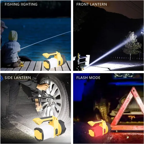 Miniatura 5 de Foco recargable 3 en 1, 6 modos de linterna LED de mano recargable, luz de campamento de energía portátil, IP65 impermeable adecuada para senderismo