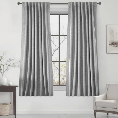 Miniatura 48 de UHITECH - Cortinas opacas beige para sala de estar, cortinas cortas de 35 pulgadas para habitación, cortinas negras para ventanas pequeñas, paneles