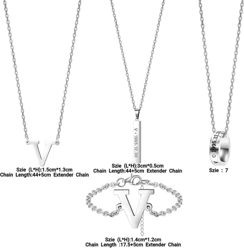 Miniatura 2 de N1 KPOP Bangtan - Juego de joyas para niños, V JUNGKOOK JIMIN JIN JHOPE SUGA RM, collar de acero de titanio, pulsera, anillo para fanáticos