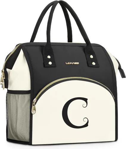 Miniatura 11 de Bolsa de almuerzo personalizada para mujer, elegante, reutilizable, aislada, con iniciales, para amiga, grande, de apertura ancha, resistente al