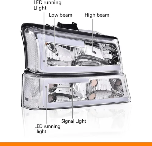 Miniatura 4 de G-PLUS Conjunto de faros LED, compatibles con Chevy Avalanche Silverado 1500 2500 3500 y HD 2003, 2004, 2005, 2006, faros delanteros
