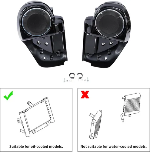 Miniatura 7 de XMT-MOTO Carenado inferior ventilado negro brillante con caja de altavoz de 16.5 cm para Harley Touring Road King FLHR Road Glide FLTRX Street Glide