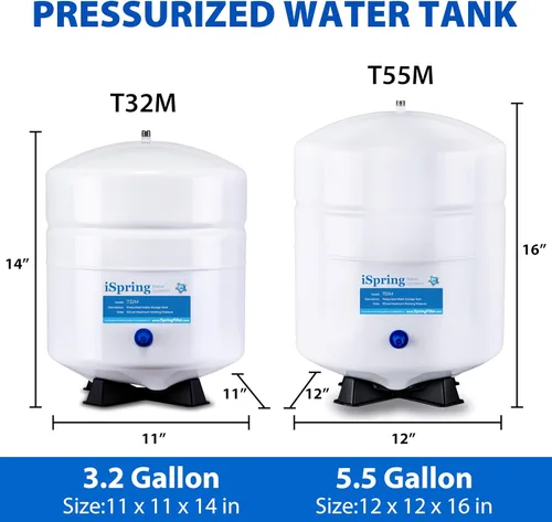 Miniatura 4 de iSpring 40 Gallon RO Tank, Pre-Pressurized Water Storage Tank for Reverse Osmosis RO Systems, Metal High Capacity RO Water Tank, Includes Tank Valve
