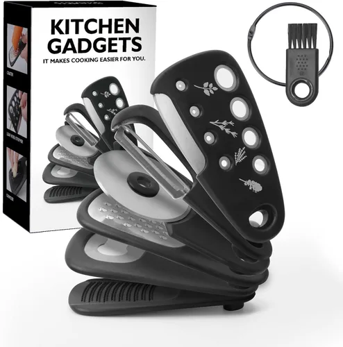 Juego de 6 utensilios de cocina, herramientas de cocina que ahorran espacio, accesorios de cocina, molinillo de ajo, rallador de queso, pelador de