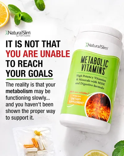 Miniatura 3 de NaturalSlim Vitaminas metabólicas, multivitamínico para mujeres y hombres, apoya la energía, el metabolismo y la absorción de nutrientes con enzimas