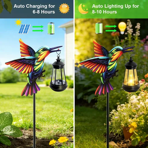 Miniatura 4 de Luces solares de colibrí para decoración al aire libre, estacas de colibrí con luces solares, regalos de cumpleaños para el día de la madre, luces