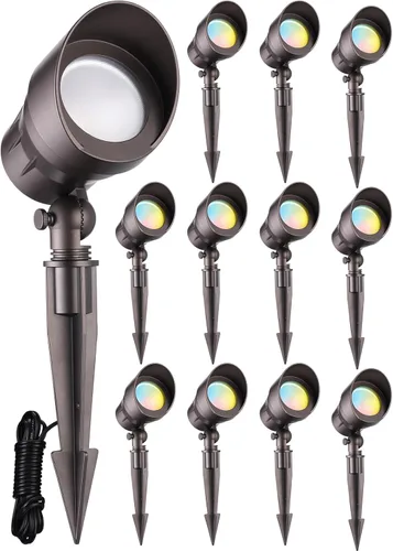 Miniatura 8 de LEONLITE - Juego de 12 luces LED de bajo voltaje para paisaje, 5 W, 12 V, luces de sendero para exteriores, CRI90, luces de foco de aluminio