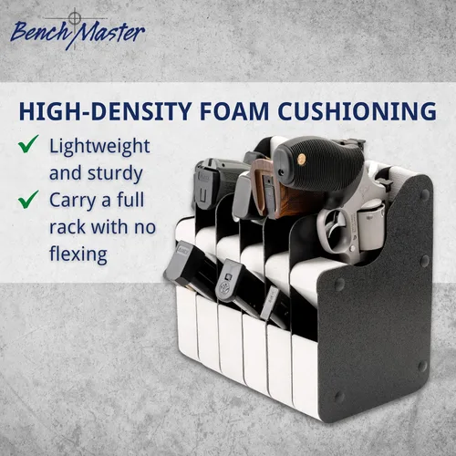 Miniatura 5 de BenchMaster Estante vertical para pistolas, almacenamiento seguro para pistolas, con capacidad para 2 a 12 pistolas, organizador seguro para armas