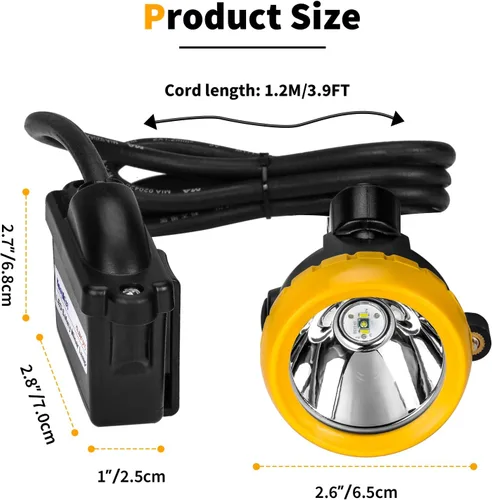 Miniatura 5 de Luz LED recargable para casco de minería – A prueba de explosiones impermeable subterránea lámpara de seguridad subterránea, faro brillante