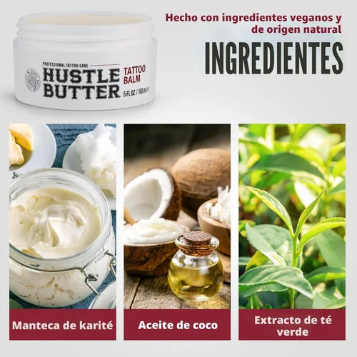 Miniatura 4 de Hustle Butter Tattoo Aftercare - Bálsamo para tatuajes de 5 onzas, cura + protege nuevos tatuajes y rejuvenece los tatuajes más antiguos, crema 100%