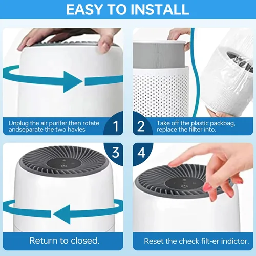 Miniatura 7 de 6 paquetes de filtro de repuesto Core Mini para purificador de aire LEVOIT, filtros 3-en-1 de grado H13 compatibles con LEVOIT Air Purifier Core 6
